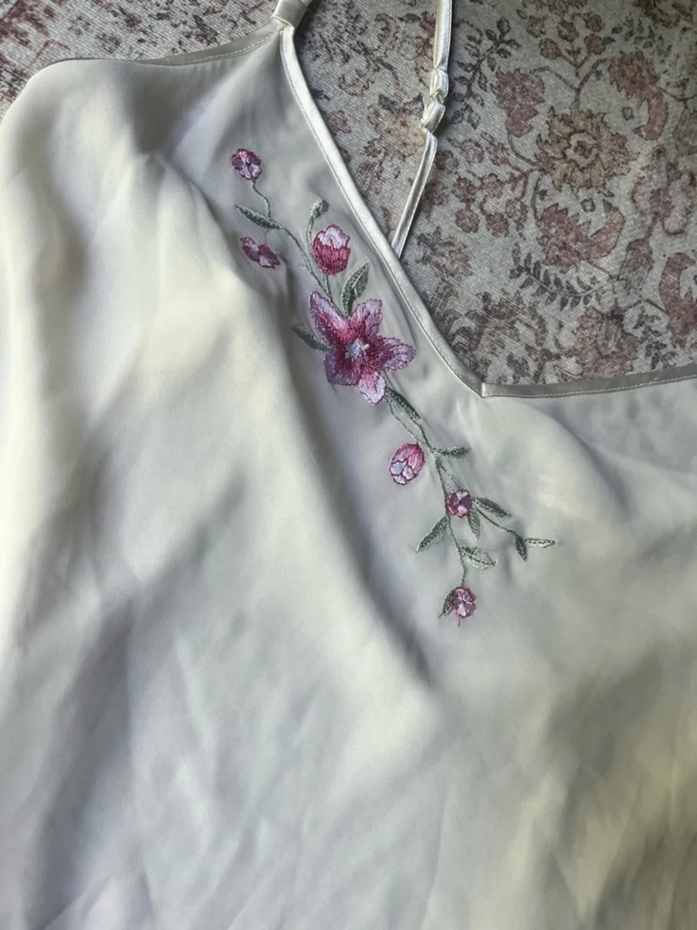 California dynasty floral embroidered lined slip nighty xl - Picture 2 of 4